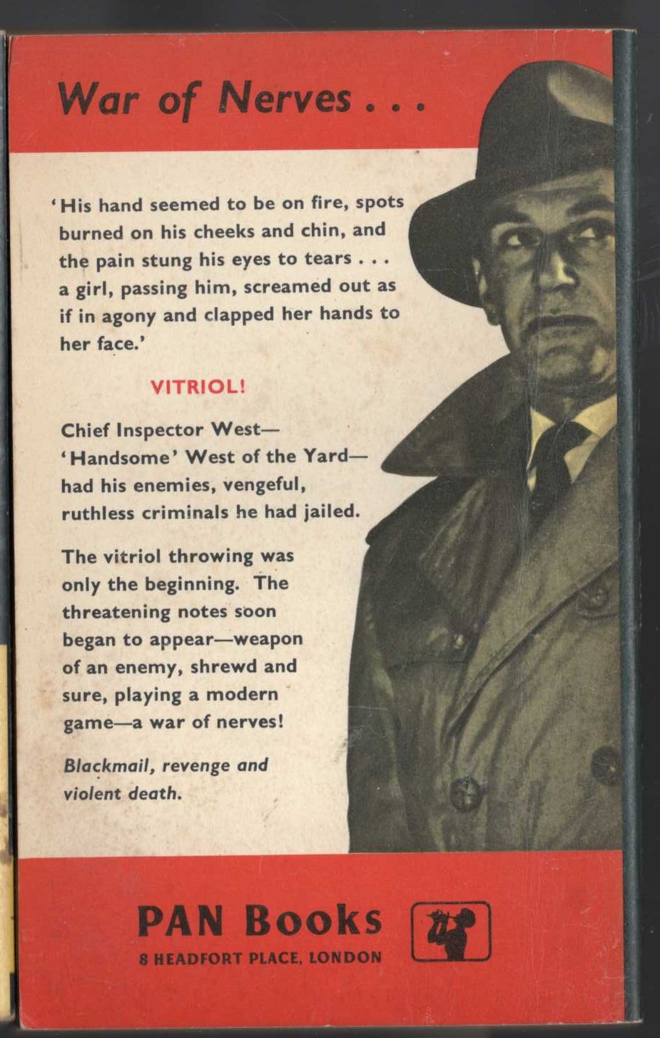 John Creasey  INSPECTOR WEST AT BAY magnified rear book cover image