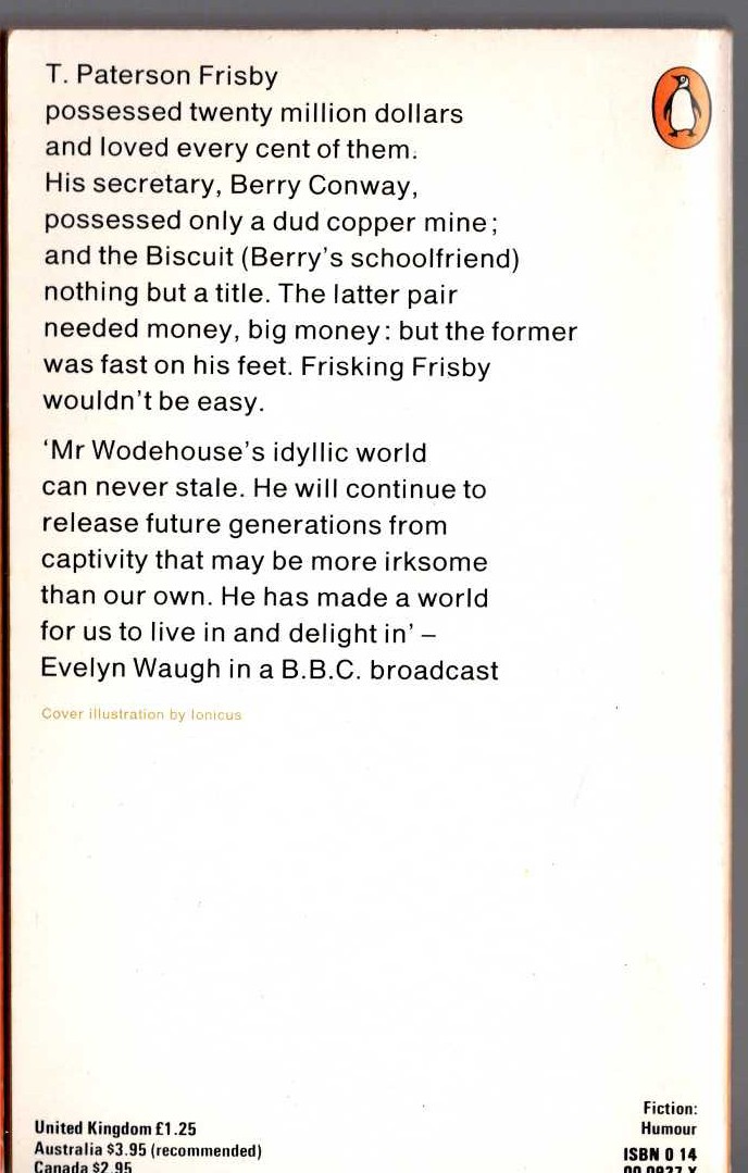 P.G. Wodehouse  BIG MONEY magnified rear book cover image