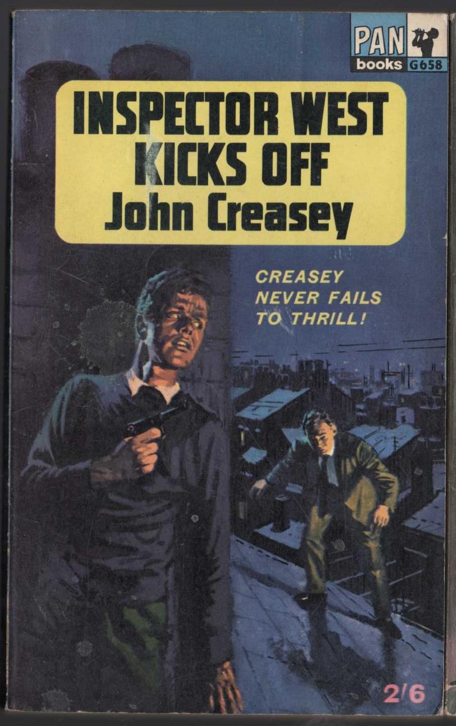 John Creasey  INSPECTOR WEST KICKS OFF front book cover image