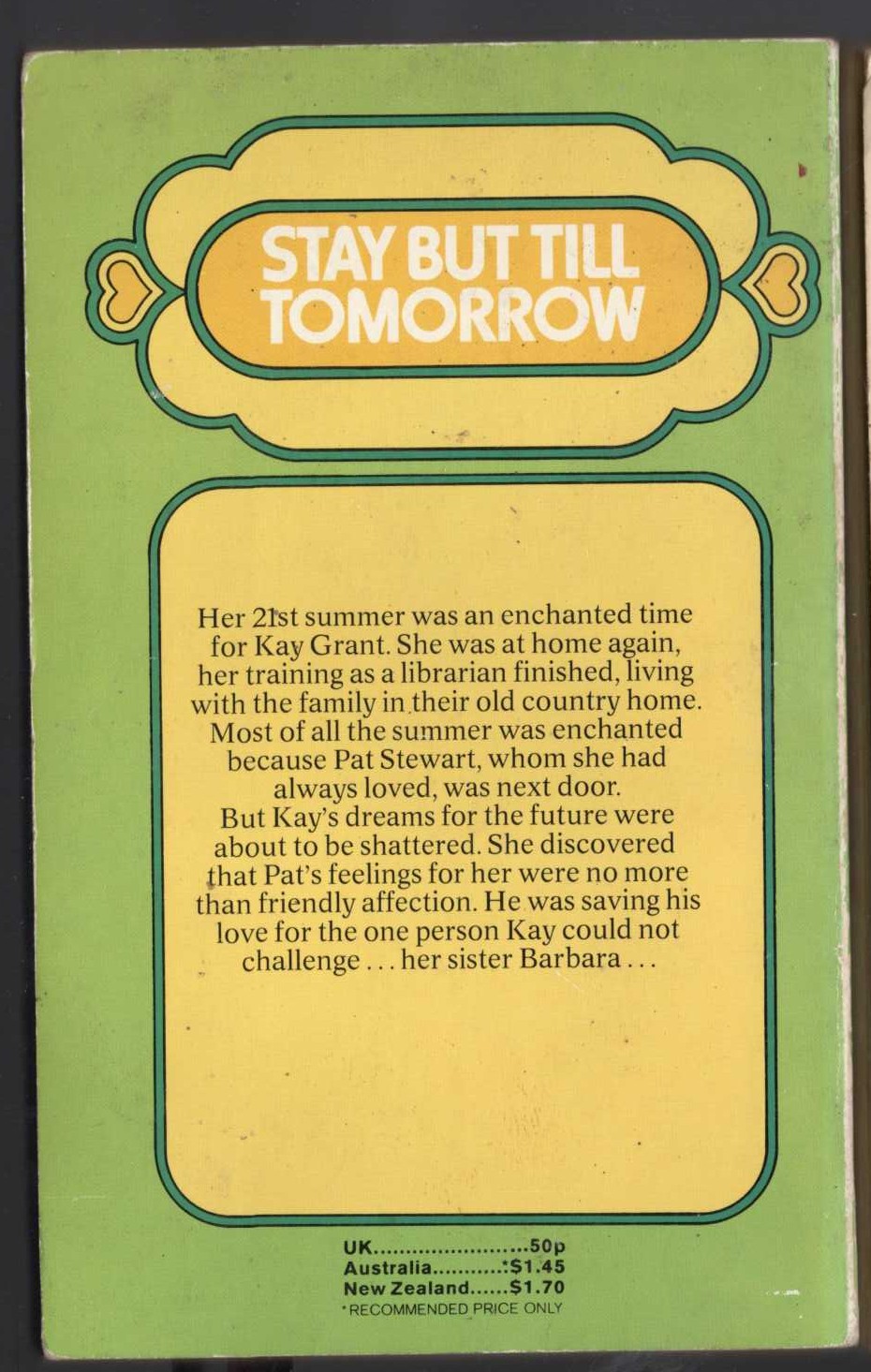 Iris Bromige  STAY BUT TILL TOMORROW magnified rear book cover image