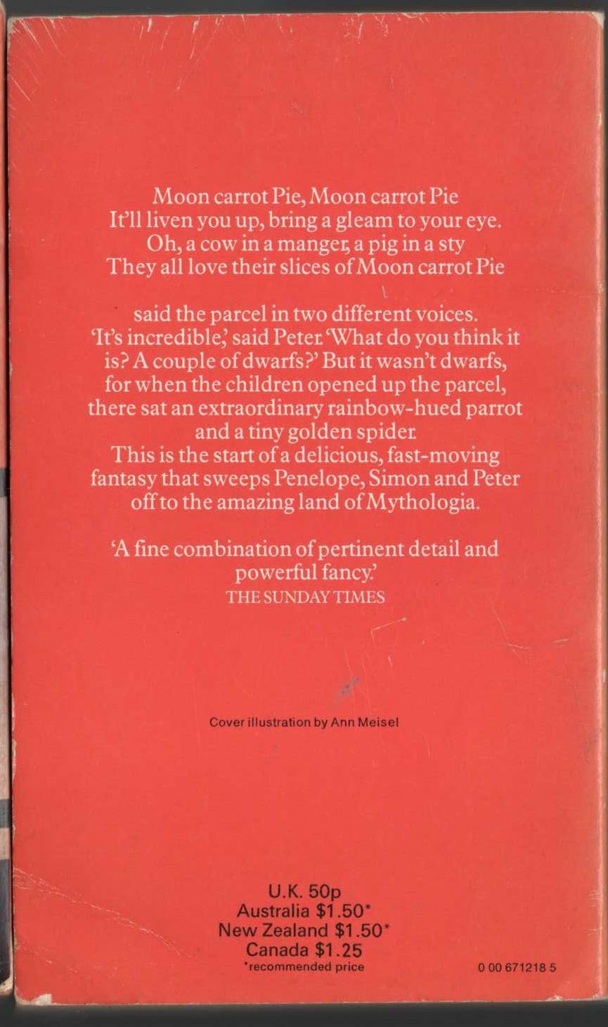 Gerald Durrell  THE TALKING PARCEL magnified rear book cover image