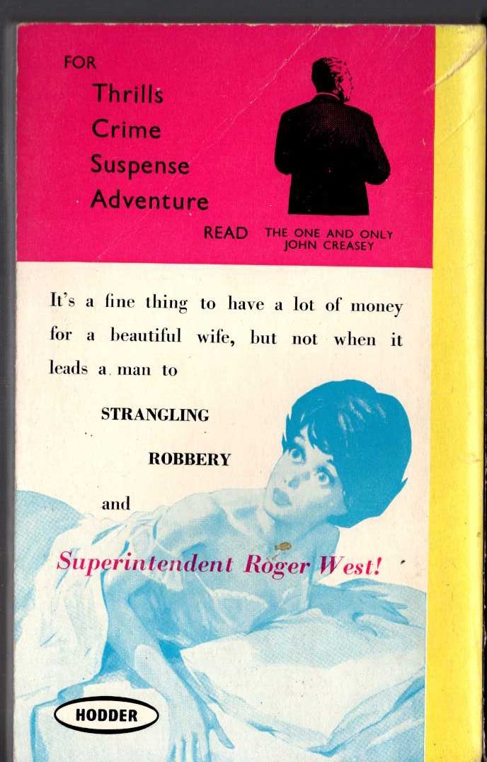 John Creasey  THE SCENE OF THE CRIME (Roger West) magnified rear book cover image