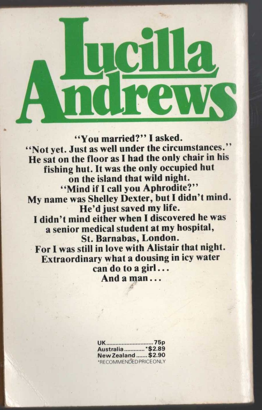 Lucilla Andrews  THE YOUNG DOCTORS DOWNSTAIRS magnified rear book cover image