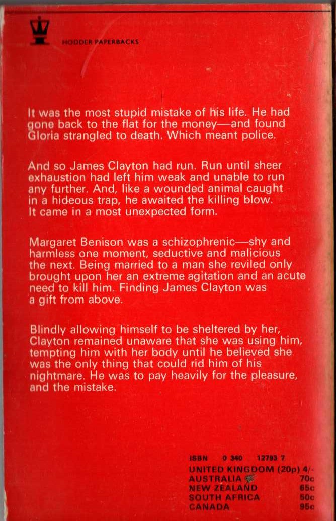 Michael Halliday  CRUEL AS A CAT magnified rear book cover image