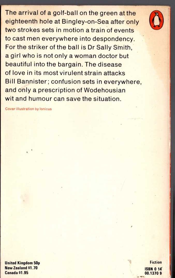 P.G. Wodehouse  DOCTOR SALLY magnified rear book cover image