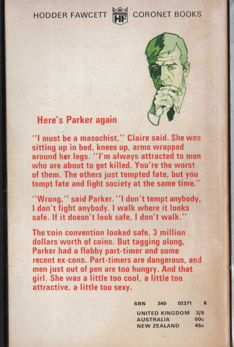 Richard Stark  THE RARE COIN SCORE magnified rear book cover image