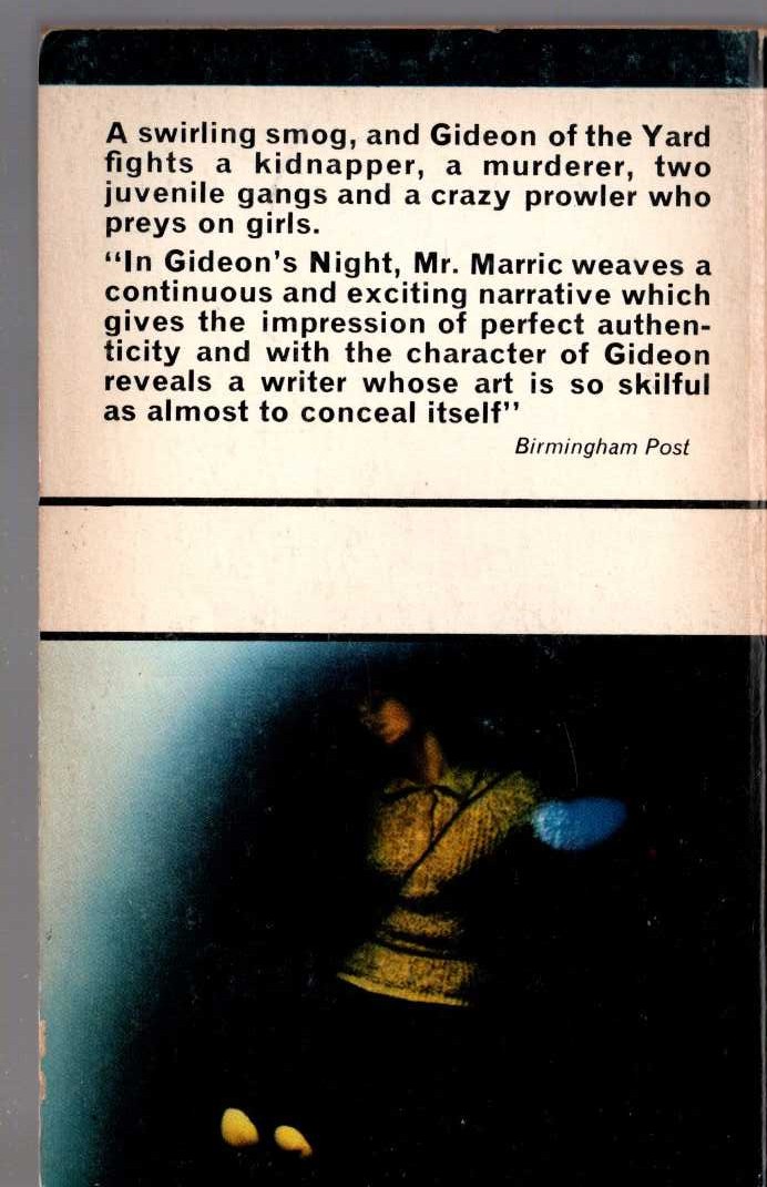 J.J. Marric  GIDEON'S NIGHT magnified rear book cover image