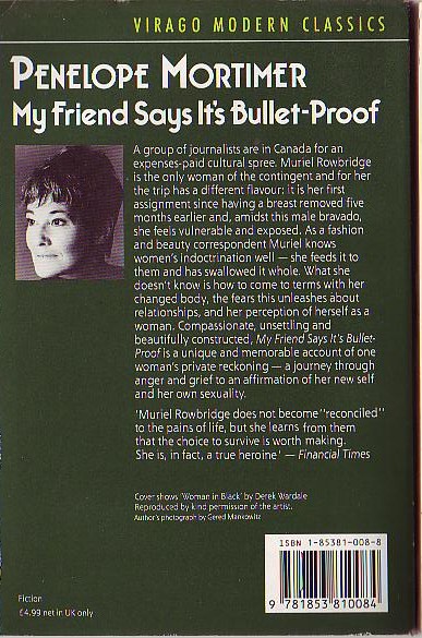 Penelope Mortimer  MY FRIEND SAYS IT'S BULLET-PROOF magnified rear book cover image