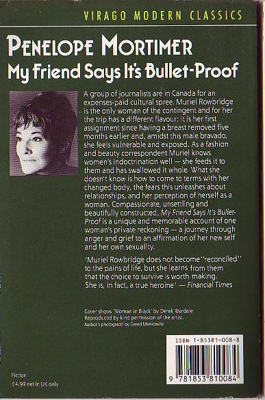 Penelope Mortimer  MY FRIEND SAYS IT'S BULLET-PROOF magnified rear book cover image