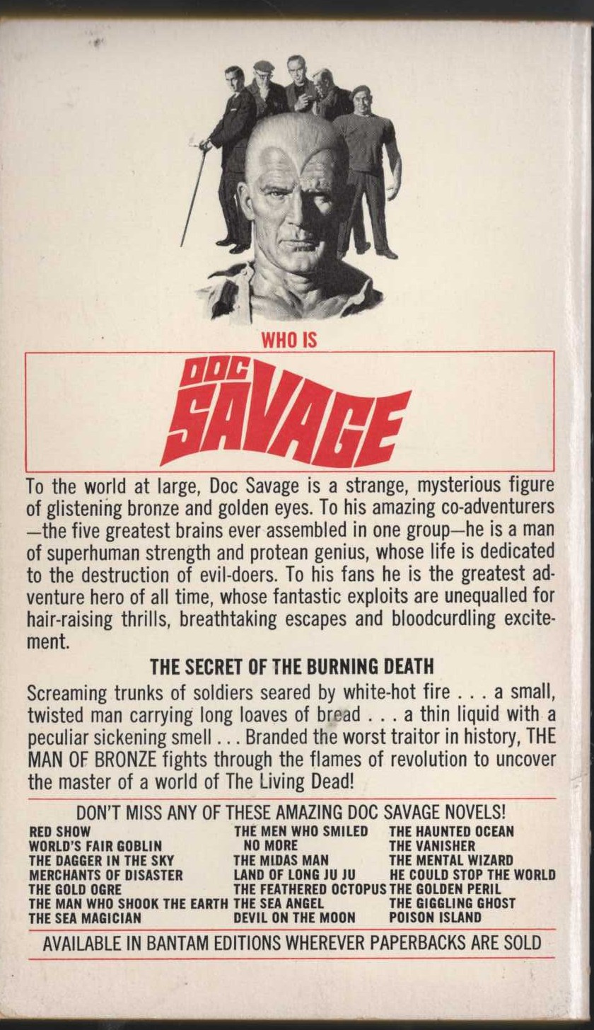 Kenneth Robeson  DOC SAVAGE: THE MUNITIONS MASTER magnified rear book cover image