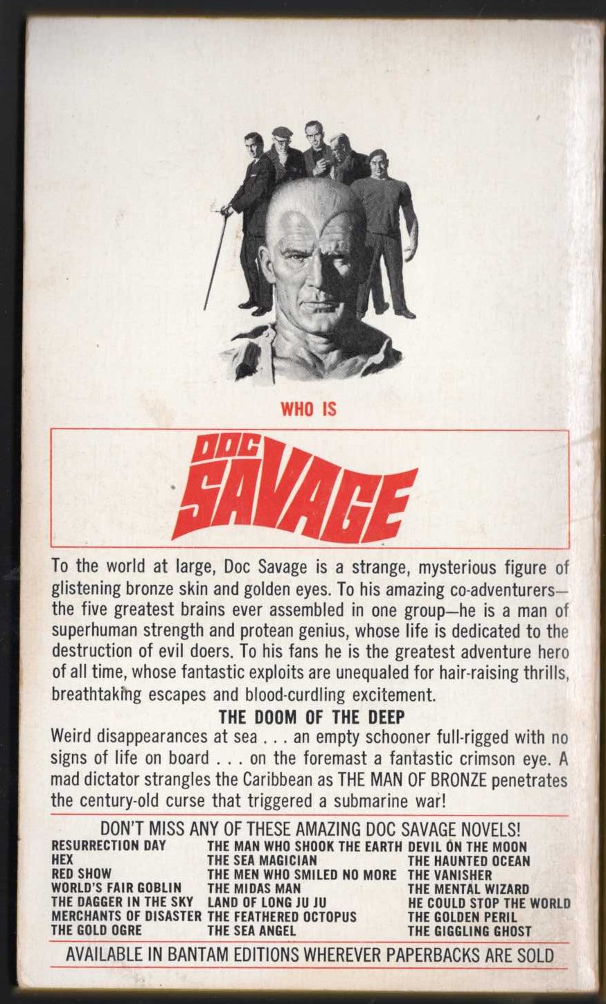 Kenneth Robeson  DOC SAVAGE: POISON ISLAND magnified rear book cover image