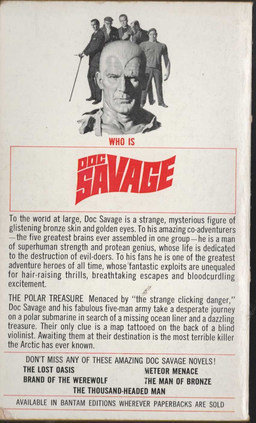 Kenneth Robeson  DOC SAVAGE: THE POLAR TREASURE magnified rear book cover image