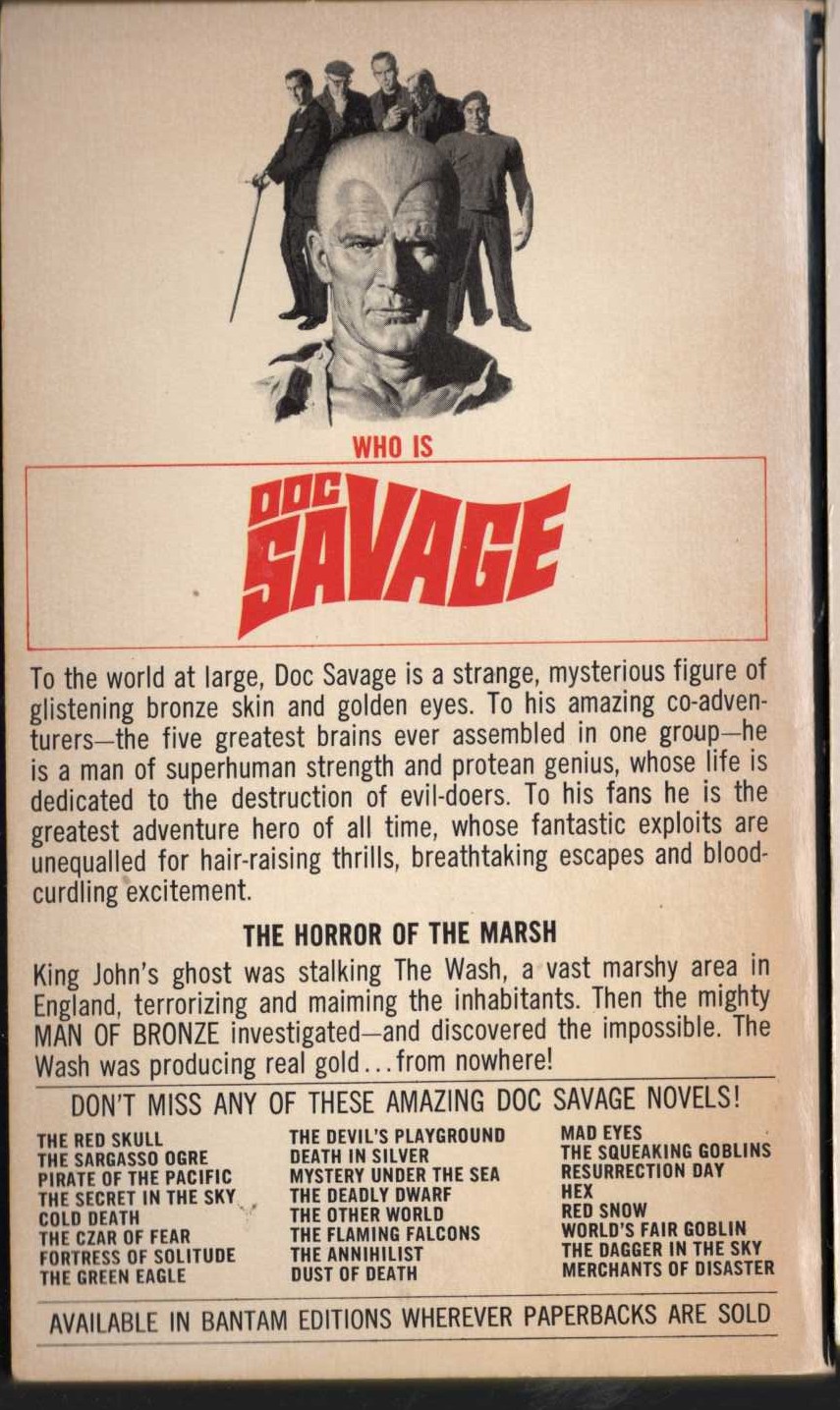 Kenneth Robeson  DOC SAVAGE: THE SEA MAGICIAN magnified rear book cover image