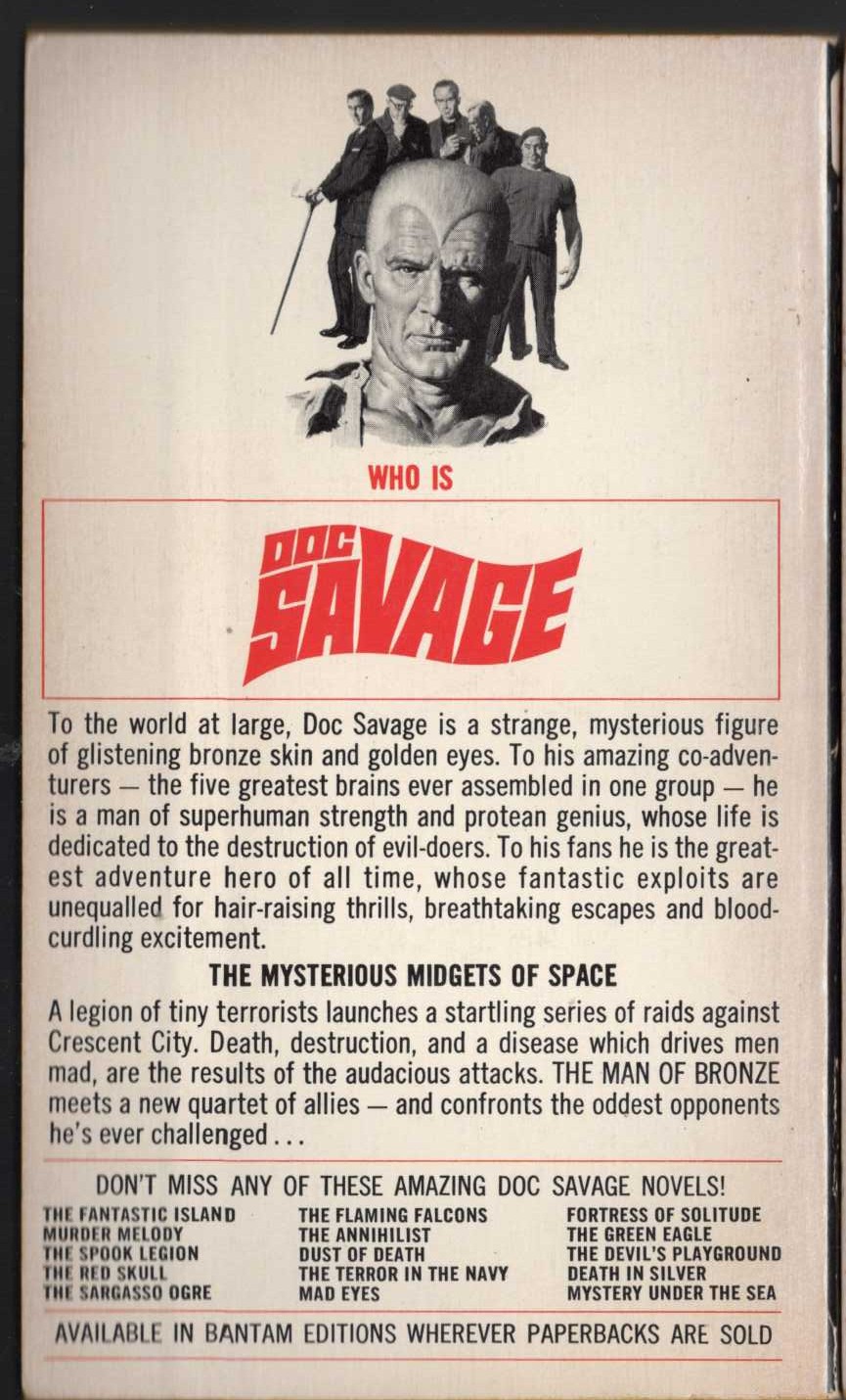 Kenneth Robeson  DOC SAVAGE: THE GOLD OGRE magnified rear book cover image