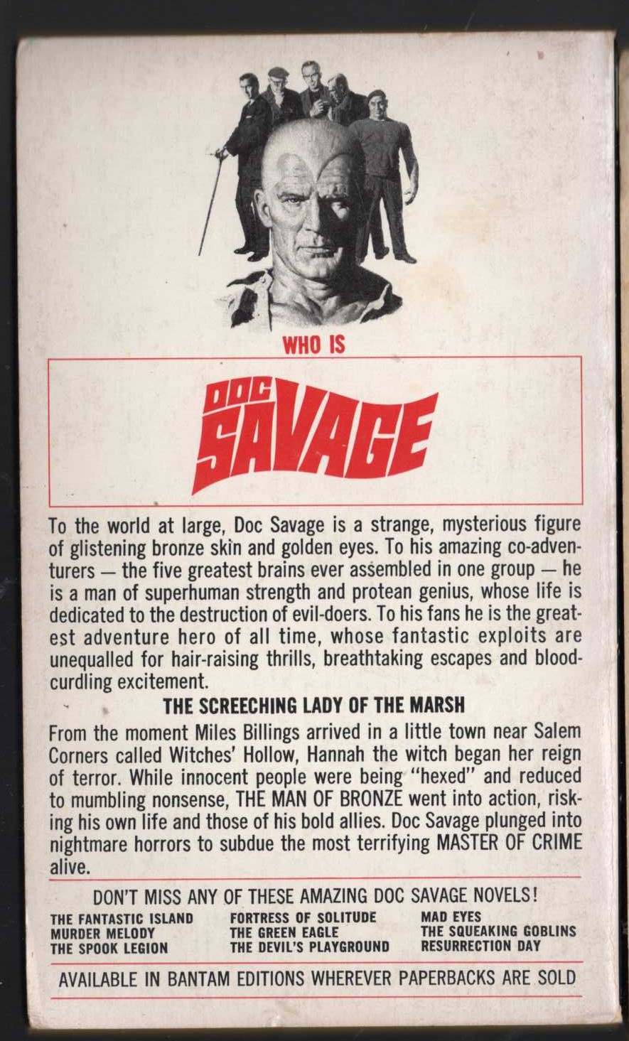 Kenneth Robeson  DOC SAVAGE: HEX magnified rear book cover image