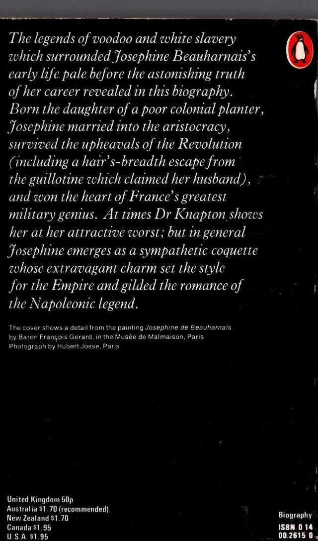 Knapton Ernest John   EMPRESS JOSEPHINE magnified rear book cover image