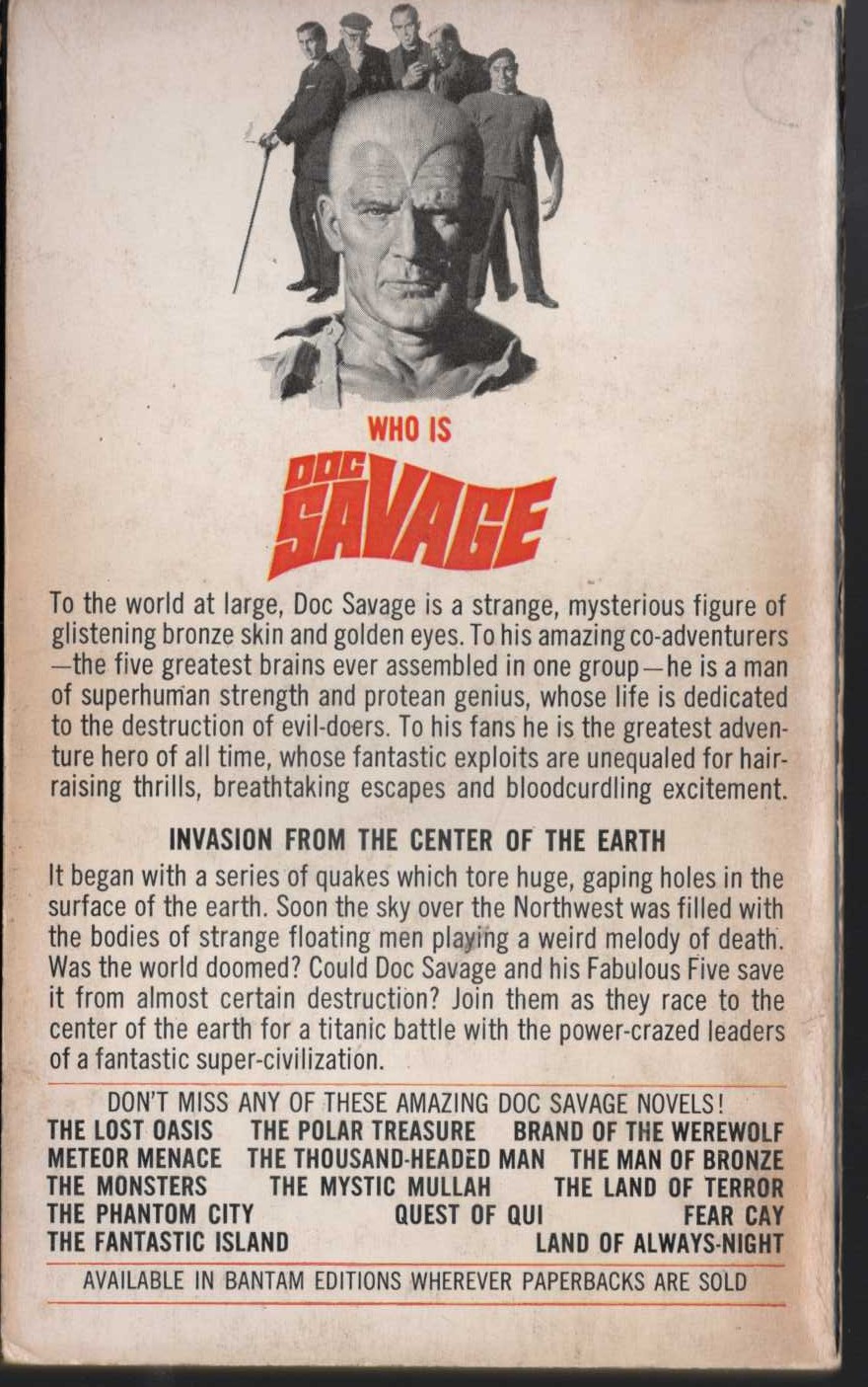 Kenneth Robeson  DOC SAVAGE: MURDER MELODY magnified rear book cover image