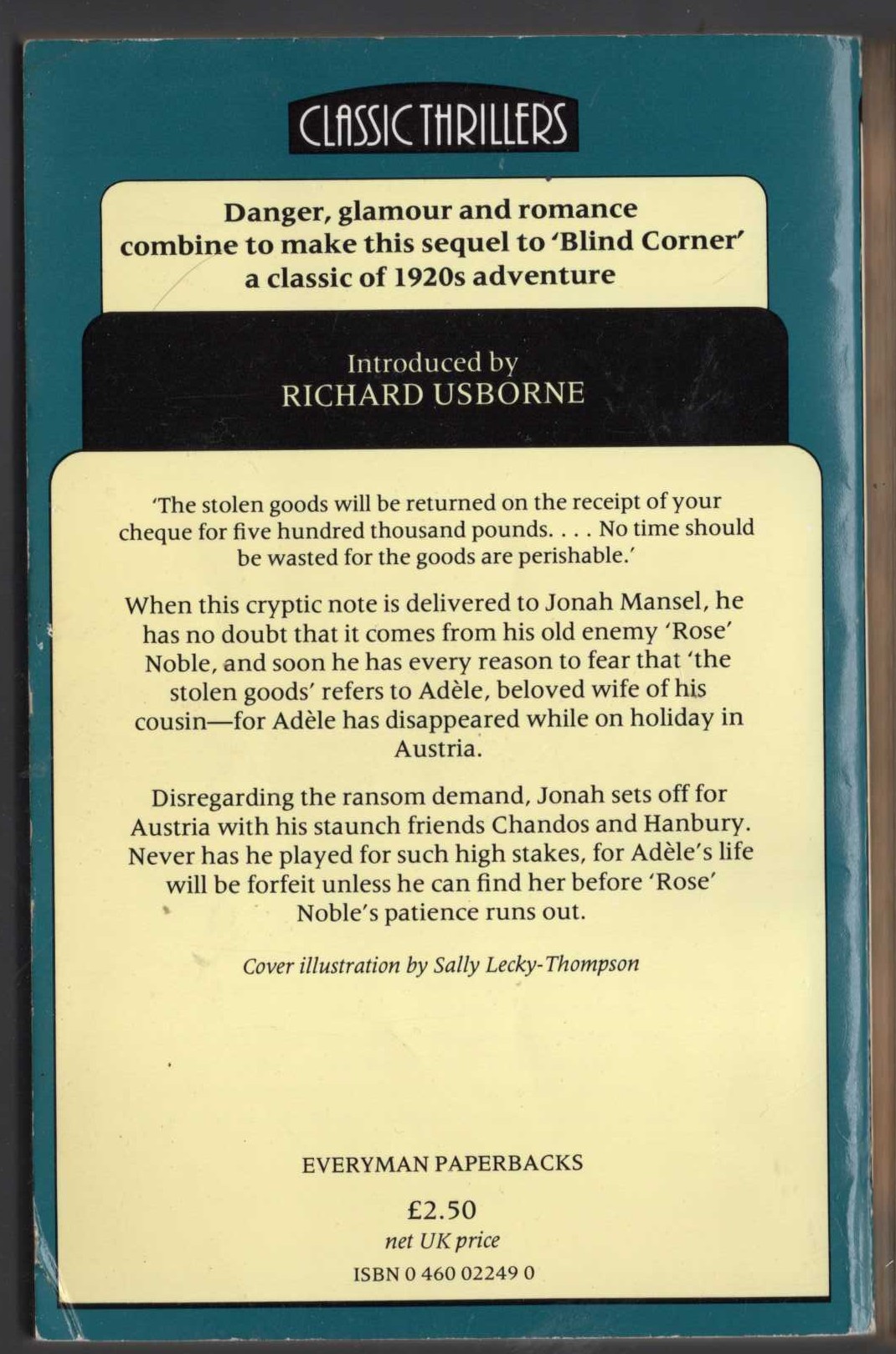 Dornford Yates  PERISHABLE GOODS magnified rear book cover image