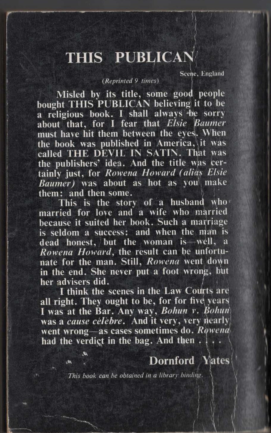 Dornford Yates  THIS PUBLICAN magnified rear book cover image