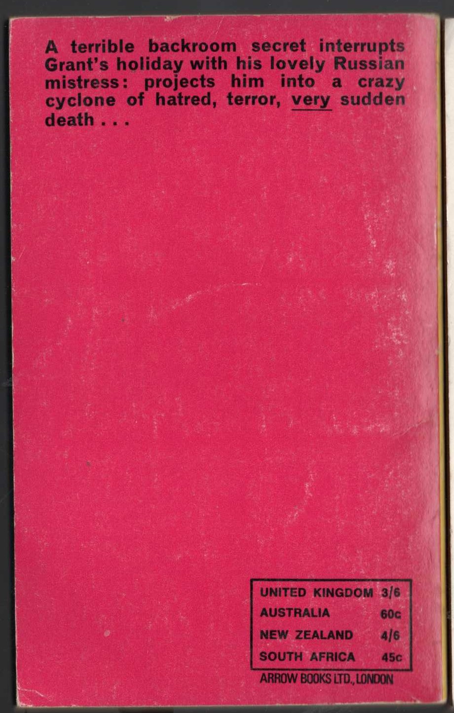 George B. Mair  KISSES FROM SATAN magnified rear book cover image