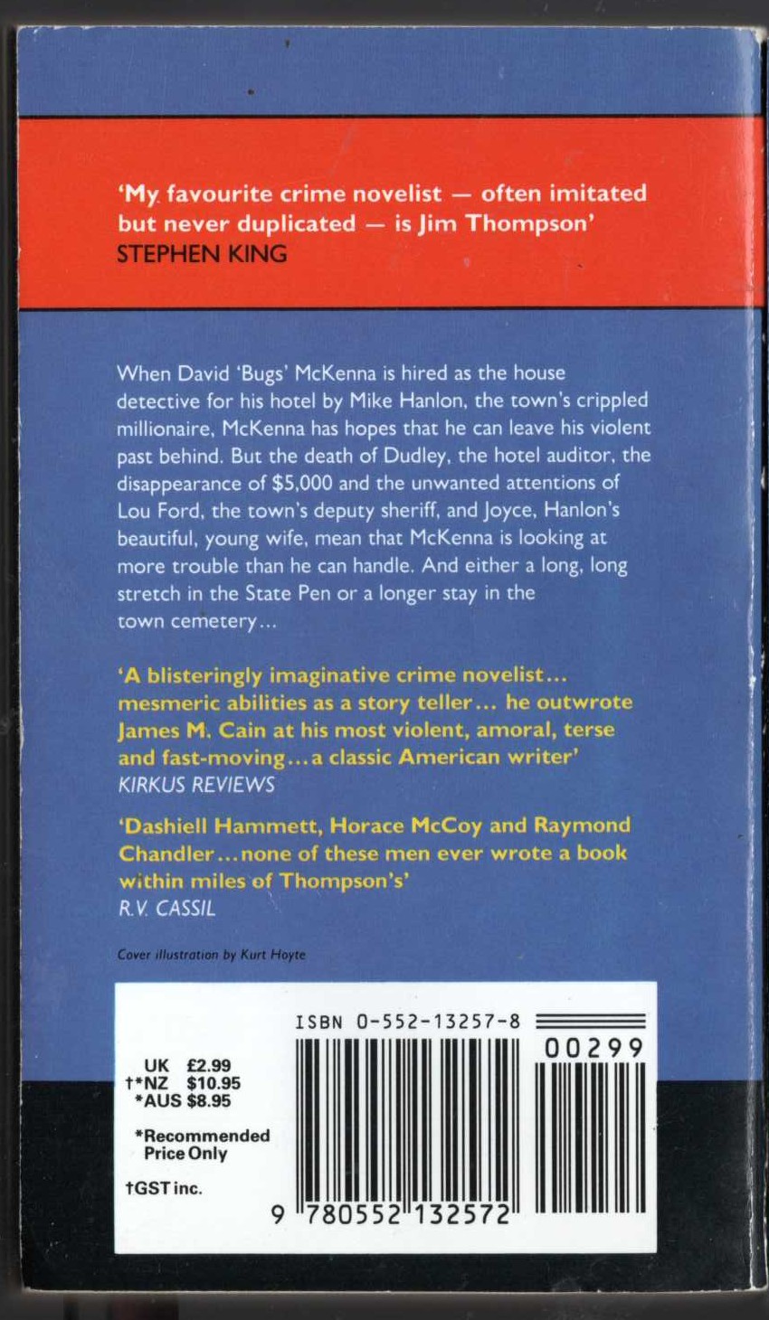 Jim Thompson  WILD TOWN magnified rear book cover image