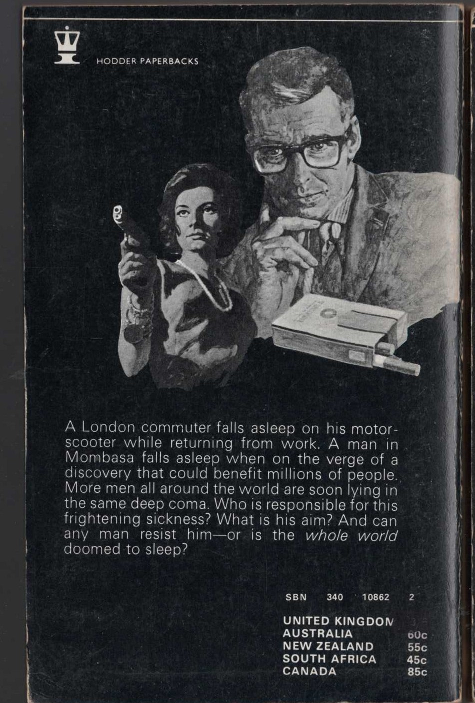 John Creasey  THE SLEEP (Doctor Palfrey) magnified rear book cover image