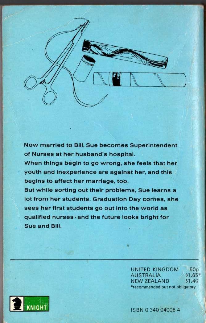 Helen Dore Boylson  SUE BARTON - SUPERINTENDENT NURSE magnified rear book cover image