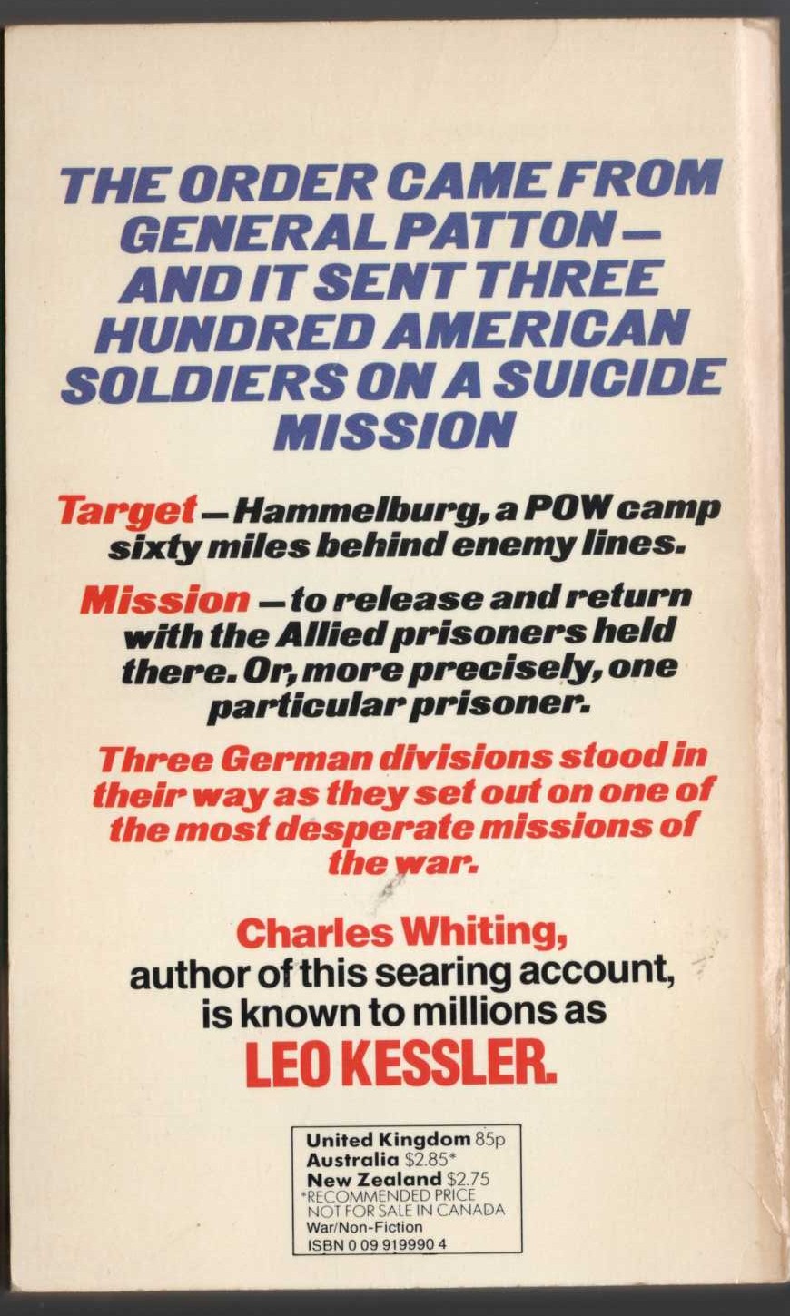 Charles Whiting  48 HOURS TO HAMMELBURG magnified rear book cover image