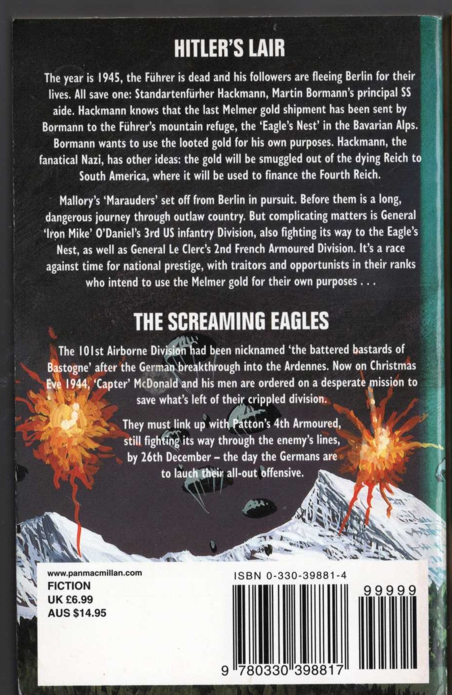 Leo Kessler  HITLER'S LAIR / THE SCREAMING EAGLES magnified rear book cover image