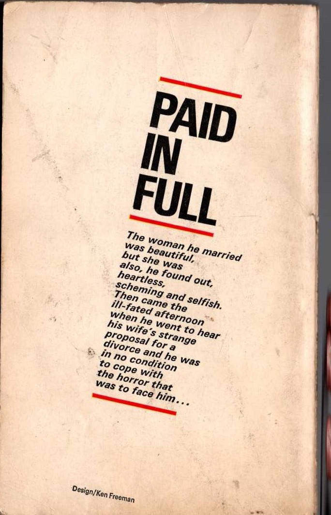 Peter Dale  PAID IN FULL magnified rear book cover image