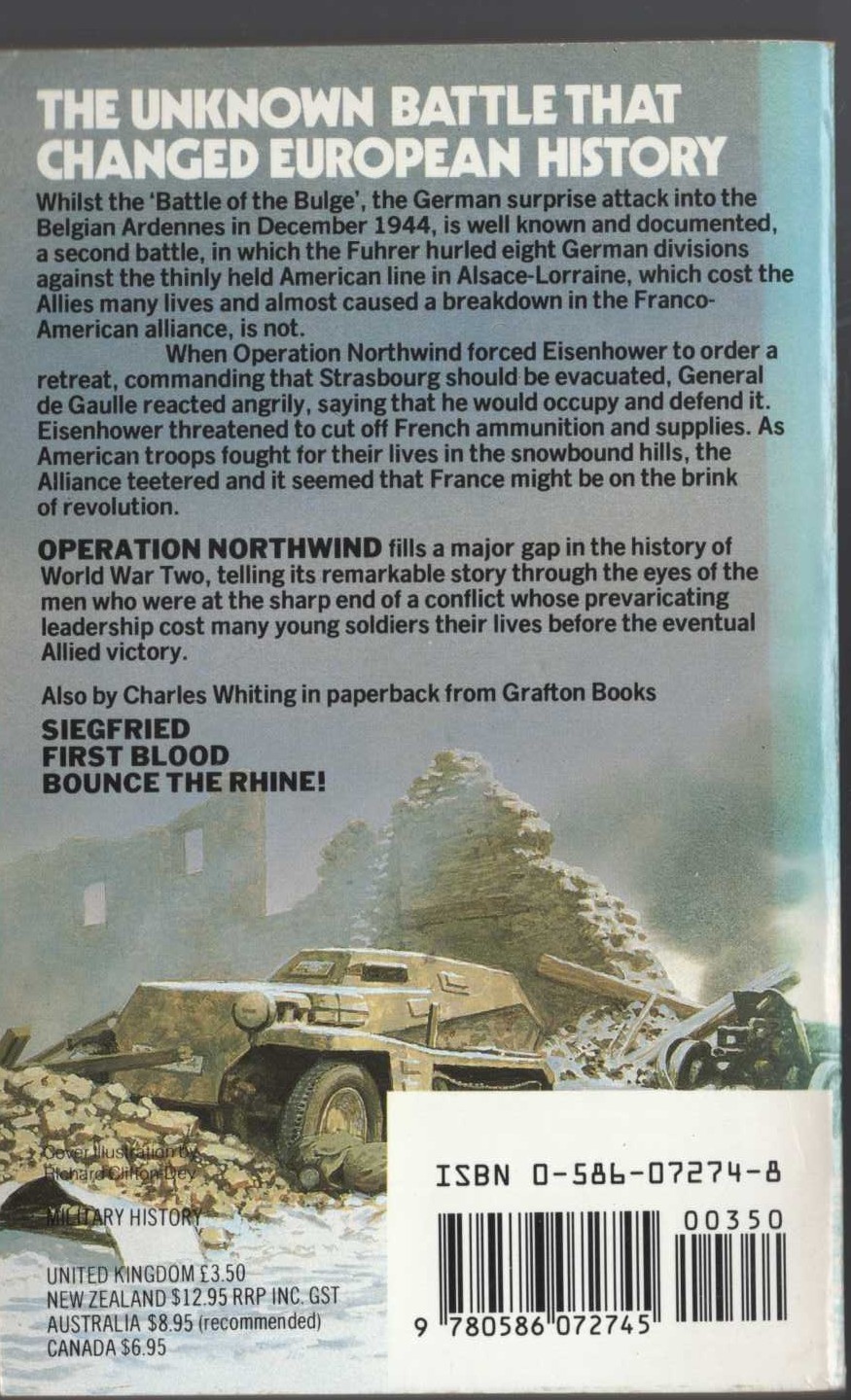 Charles Whiting  OPERATION NORTHWIND magnified rear book cover image