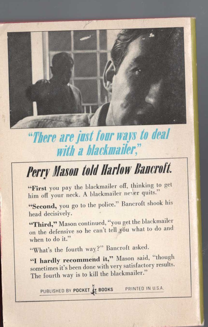 Erle Stanley Gardner  THE CASE OF THE STEPDAUGHTER'S SECRET magnified rear book cover image