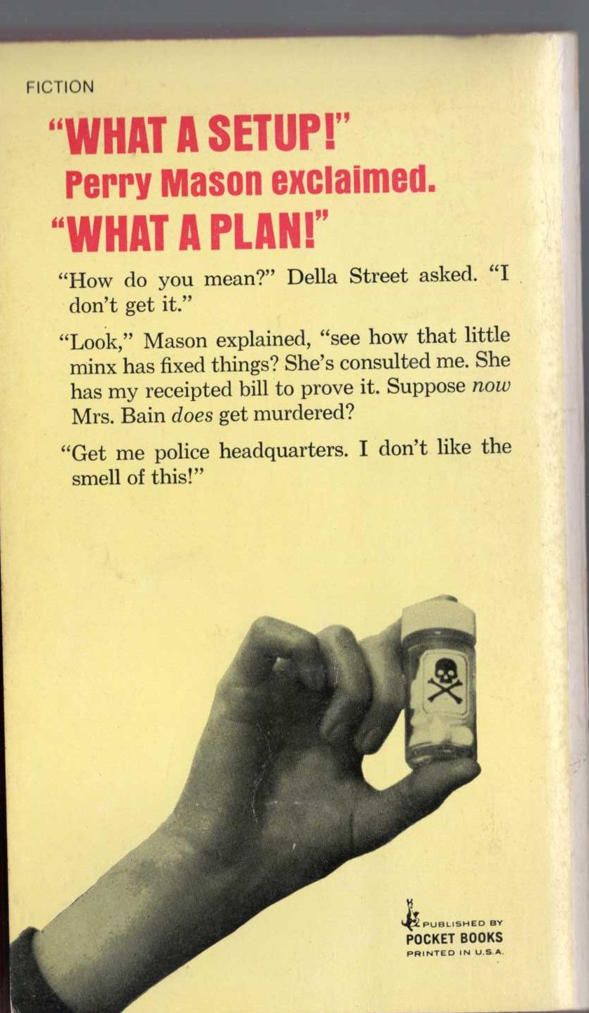 Erle Stanley Gardner  THE CASE OF THE FIERY FINGERS magnified rear book cover image