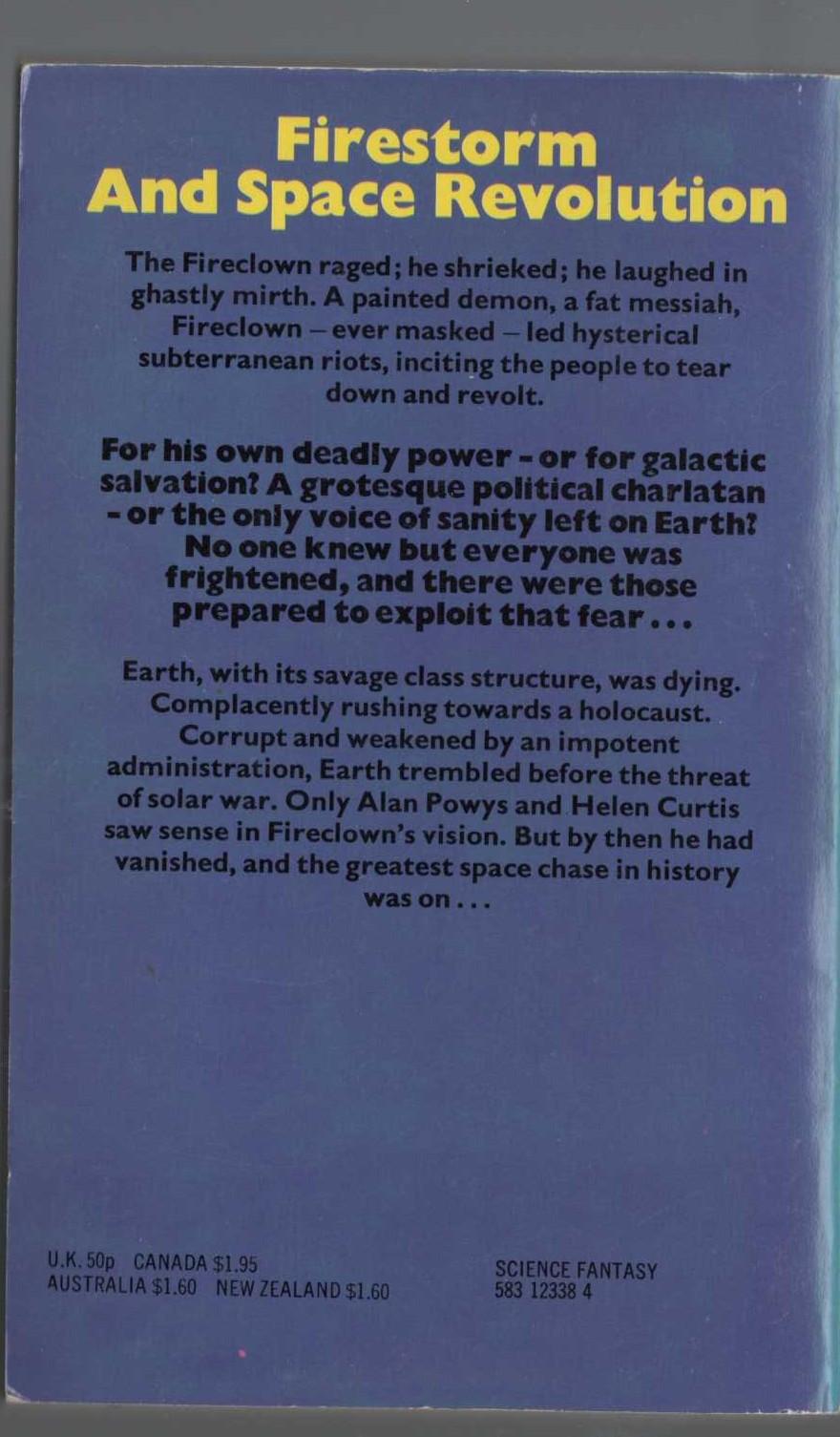 Michael Moorcock  THE WINDS OF LIMBO magnified rear book cover image