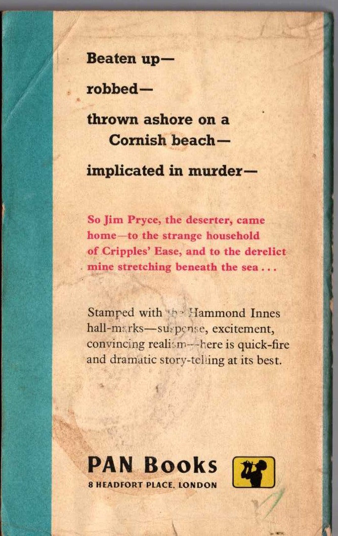 Hammond Innes  THE KILLER MINE magnified rear book cover image