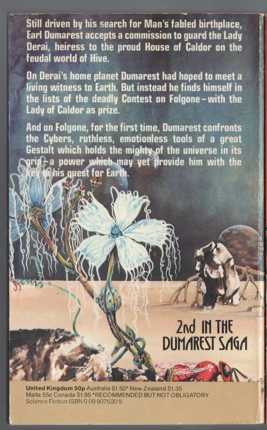 E.C. Tubb  DERAI magnified rear book cover image