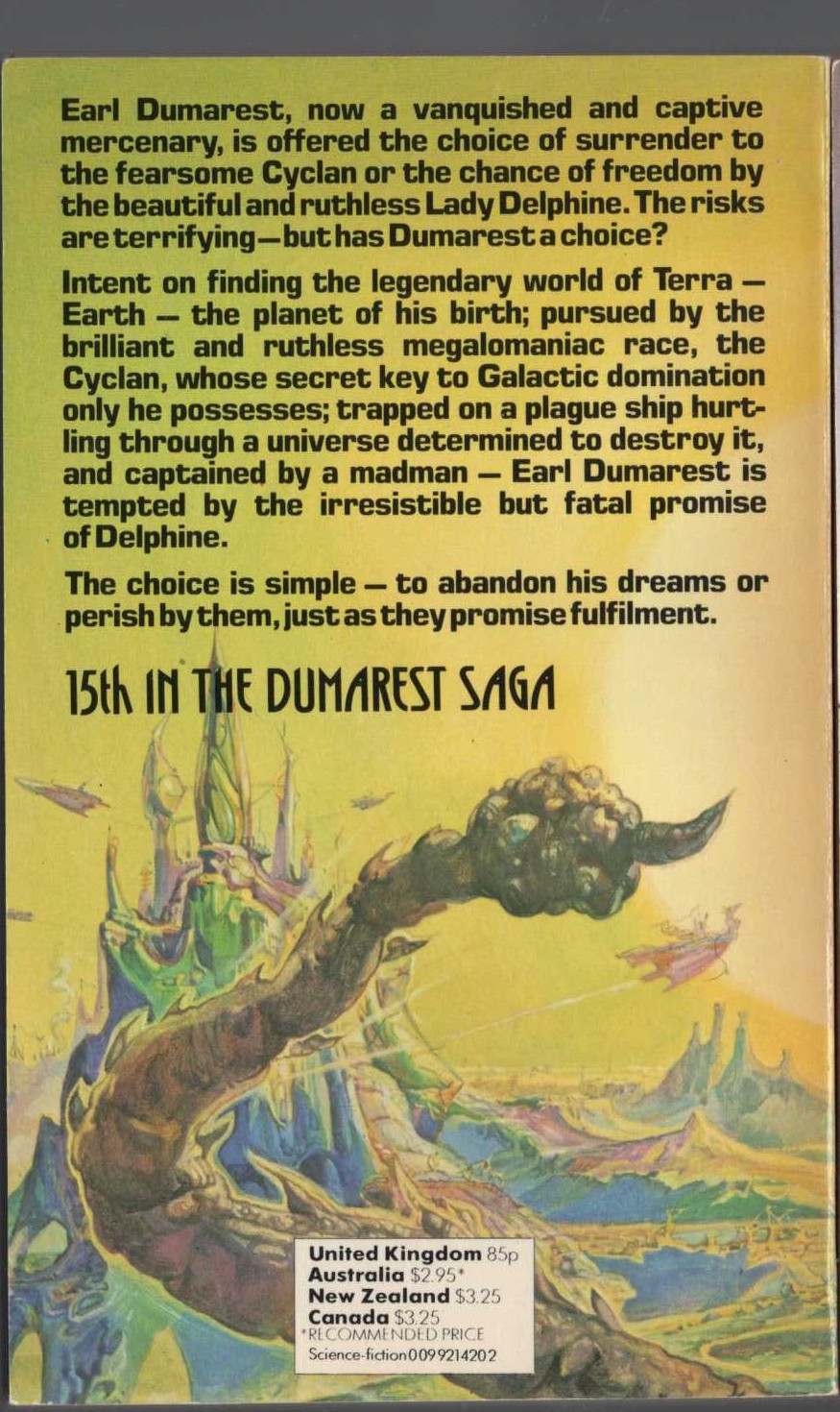 E.C. Tubb  SPECTRUM OF A FORGOTTEN SUN magnified rear book cover image
