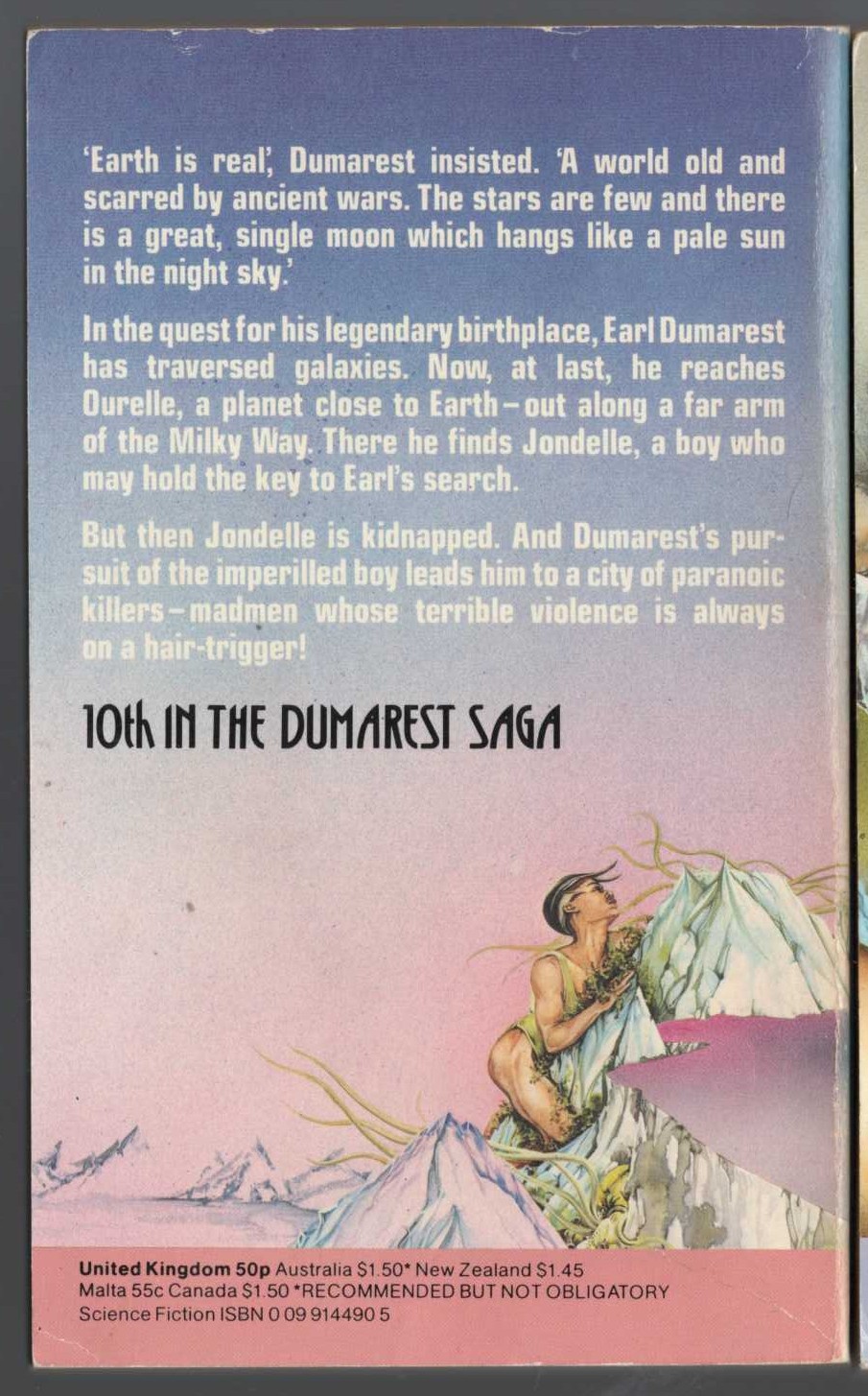 E.C. Tubb  JONDELLE magnified rear book cover image