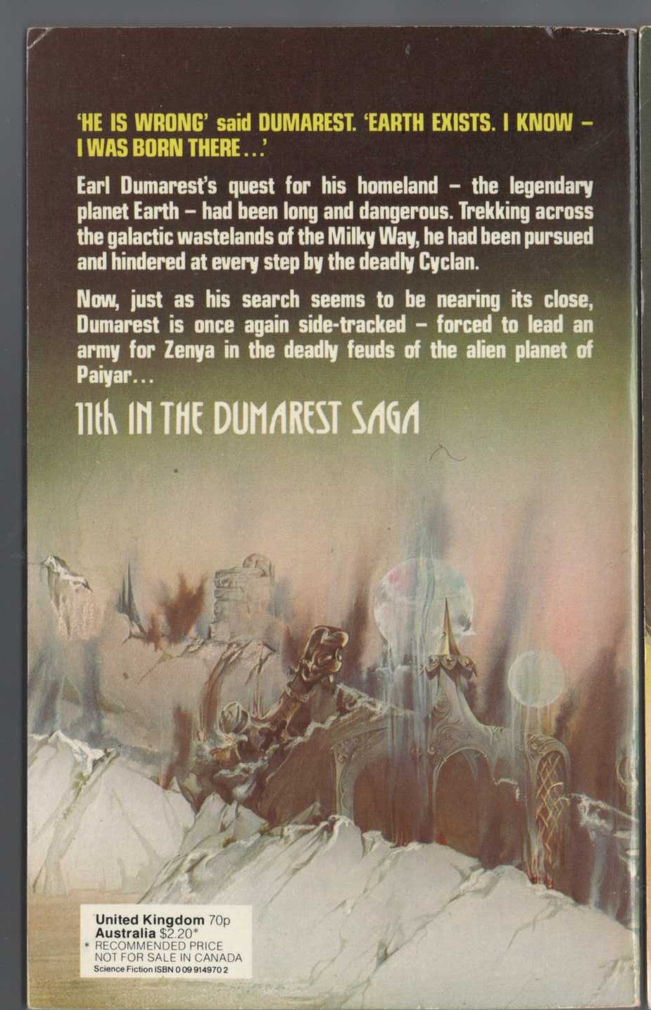 E.C. Tubb  ZENYA magnified rear book cover image