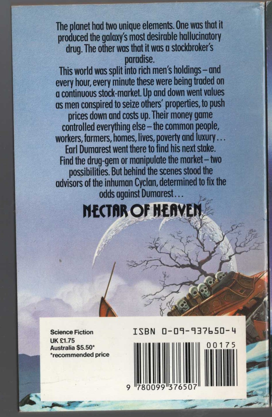 E.C. Tubb  NECTAR OF HEAVEN magnified rear book cover image