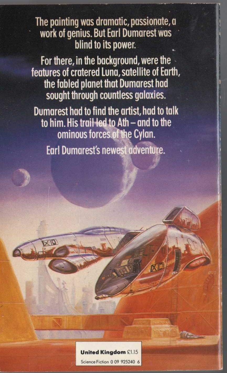 E.C. Tubb  INCIDENT ON ATH magnified rear book cover image