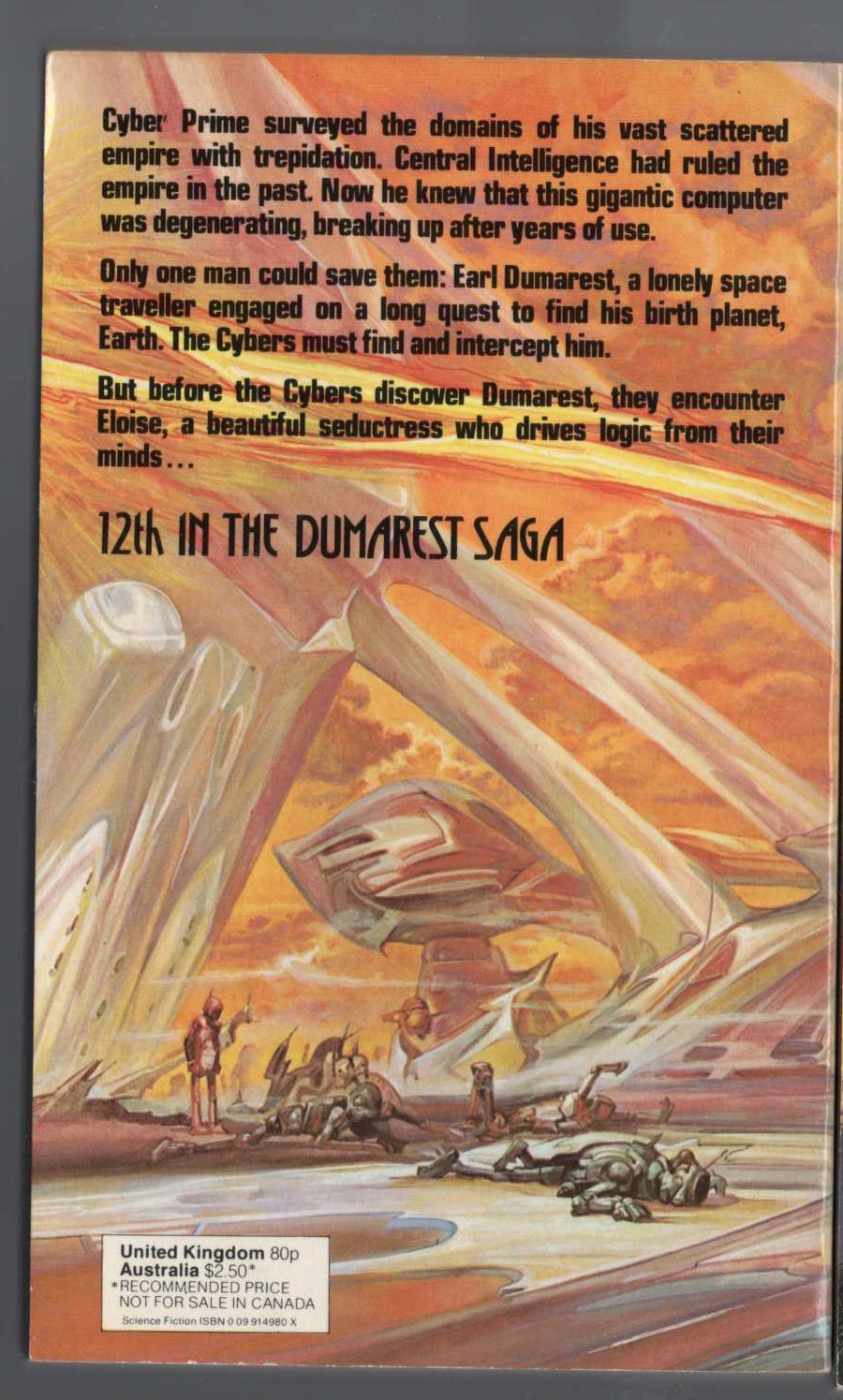 E.C. Tubb  ELOISE magnified rear book cover image