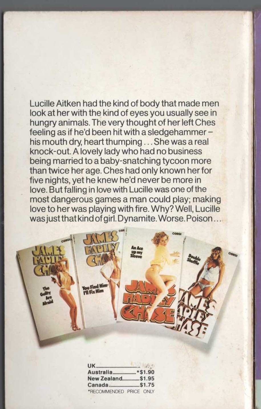 James Hadley Chase  HIT AND RUN magnified rear book cover image