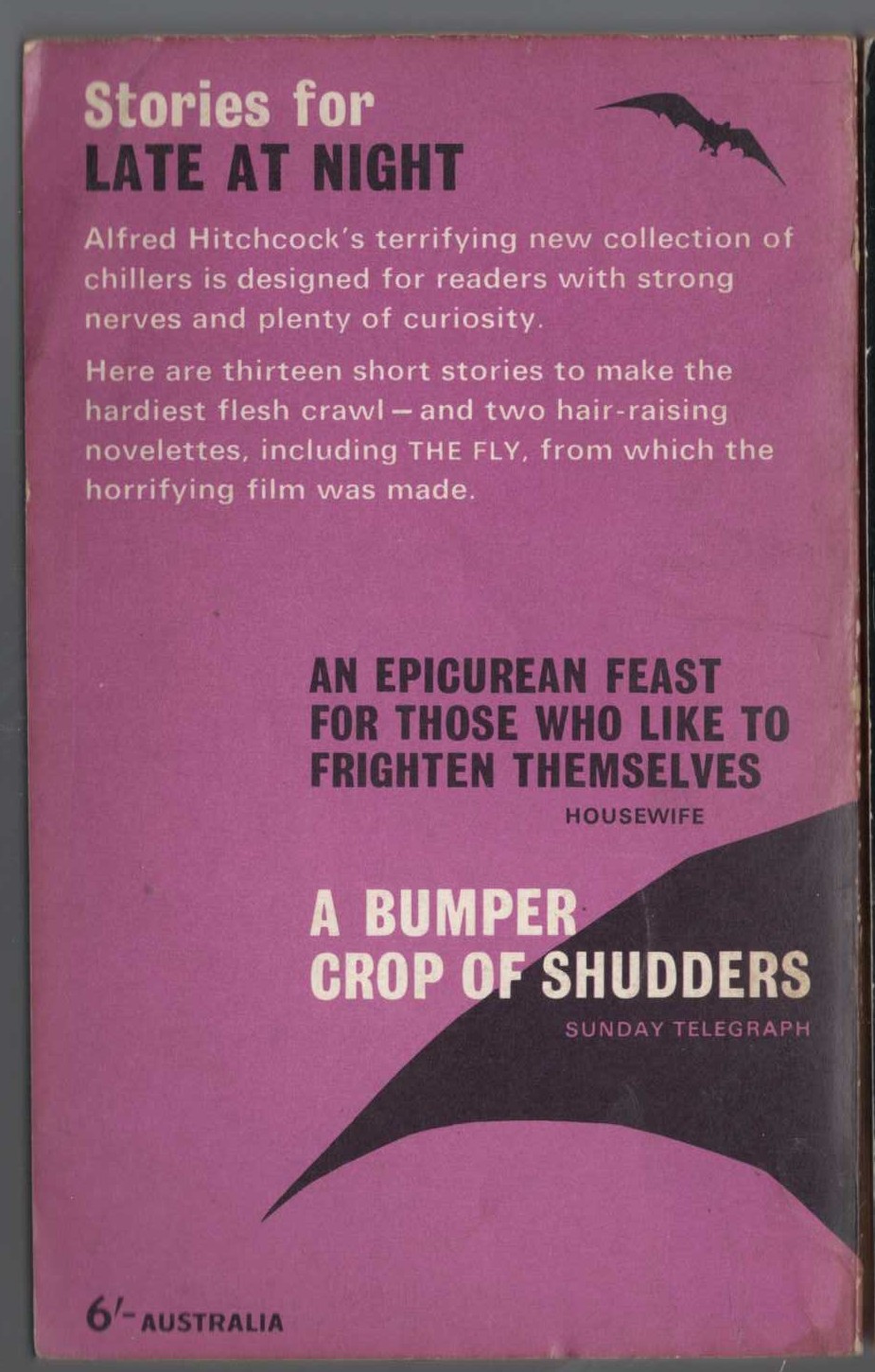 Alfred Hitchcock (presents) STORIES FOR LATE AT NIGHT Part 1 magnified rear book cover image