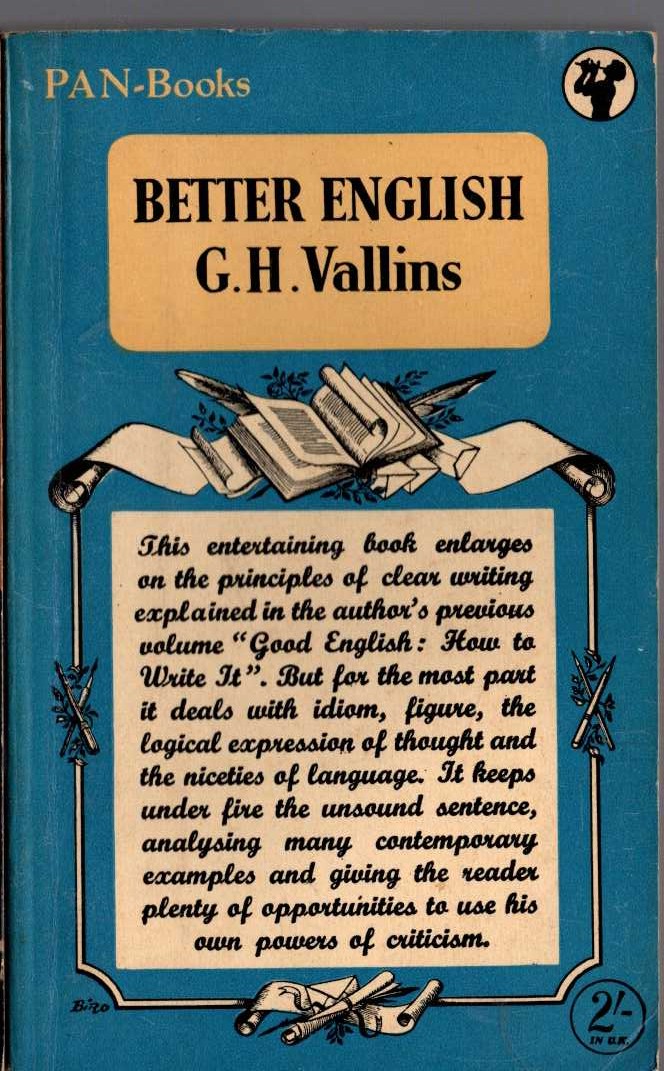 G.H. Vallins  BETTER ENGLISH front book cover image