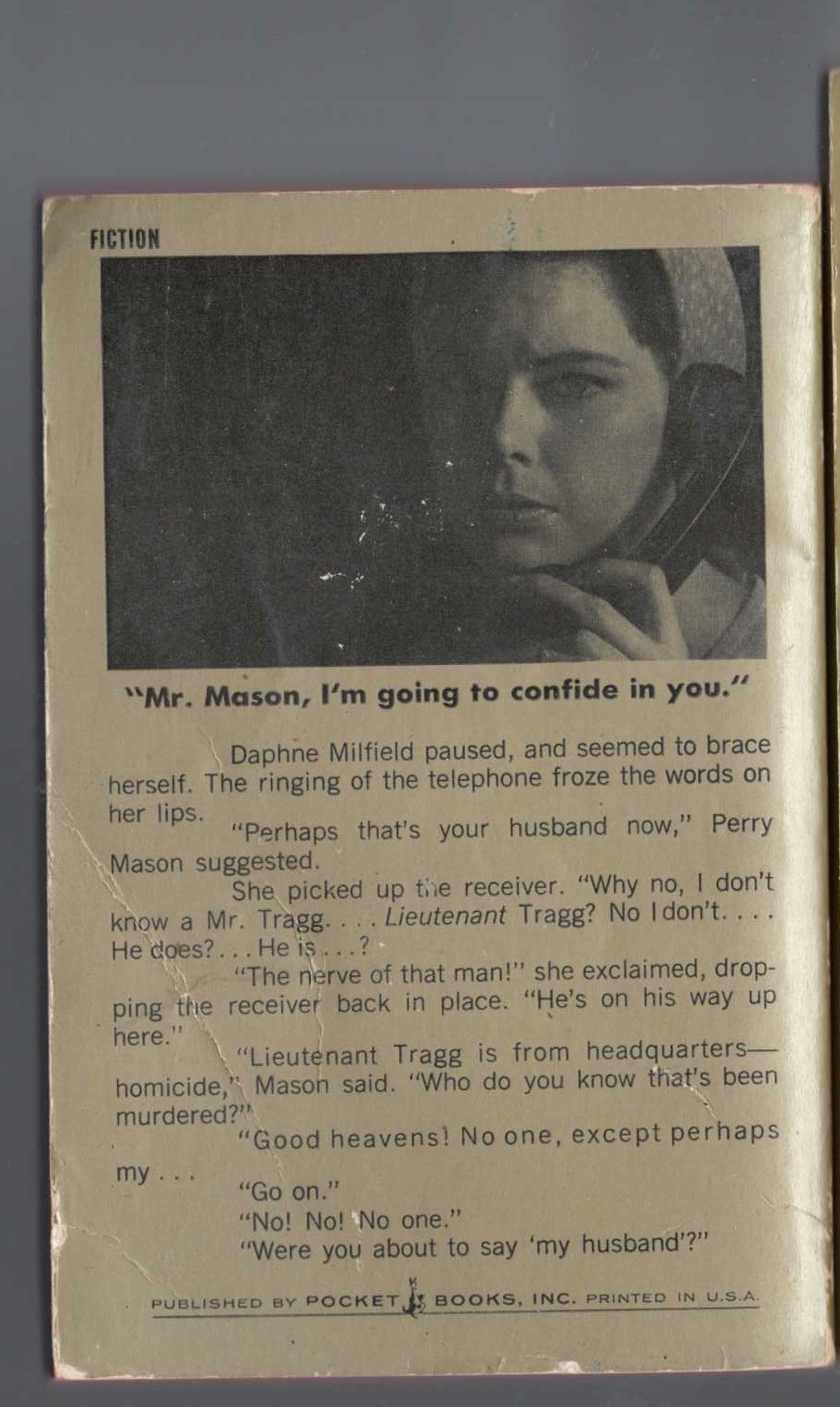 Erle Stanley Gardner  THE CASE OF THE CROOKED CANDLE magnified rear book cover image