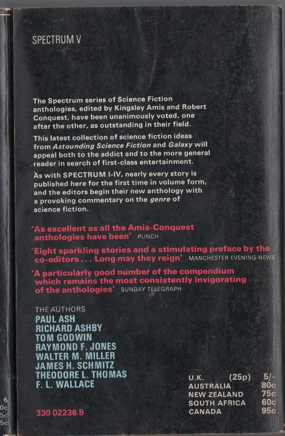 SPECTRUM V magnified rear book cover image