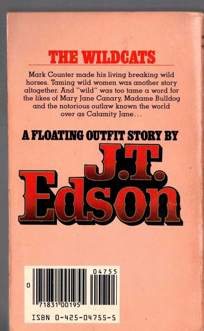 J.T. Edson  THE WILDCATS magnified rear book cover image