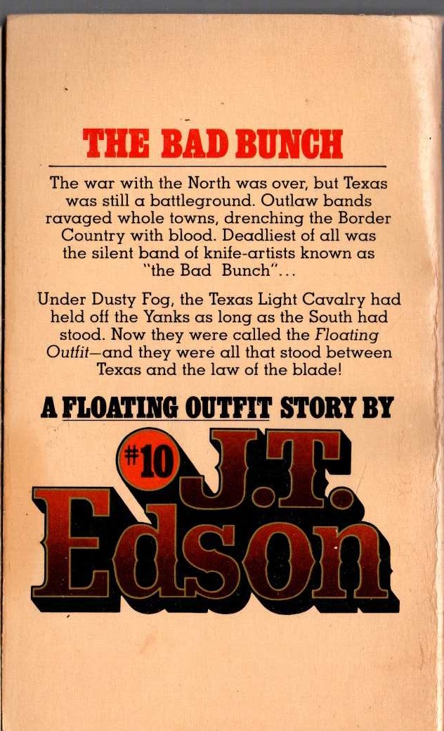 J.T. Edson  THE BAD BUNCH magnified rear book cover image