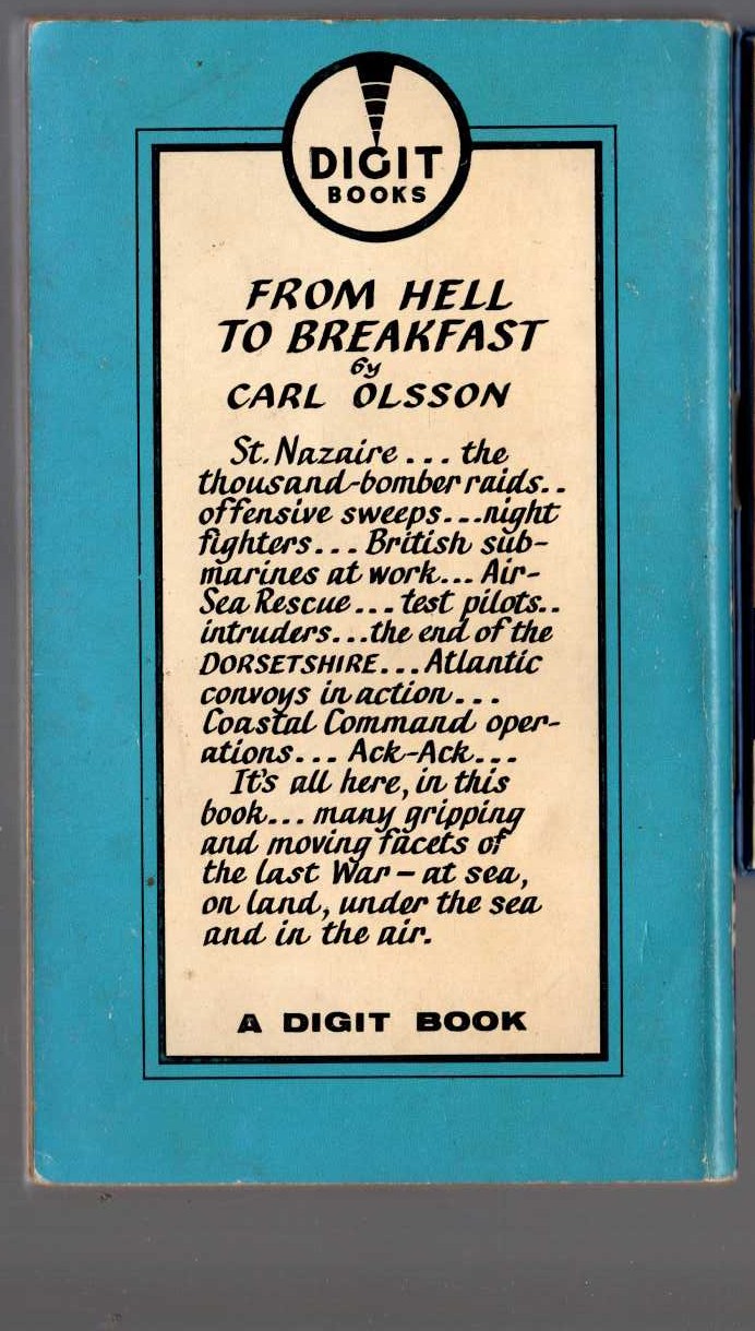 Carl Olsson  FROM HELL TO BREAKFAST magnified rear book cover image